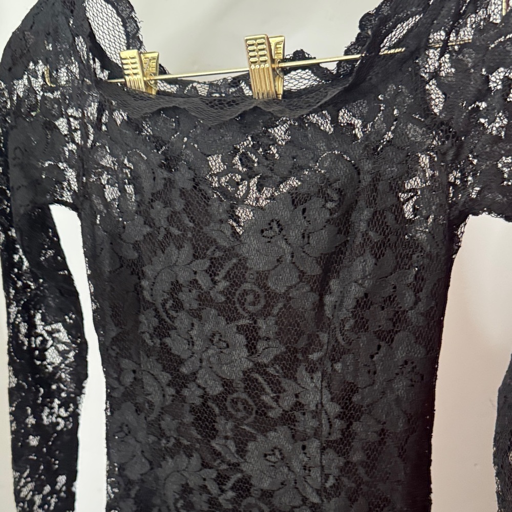 Black Lace Long Sleeve Dress NLY Trend - Picture 4 of 7